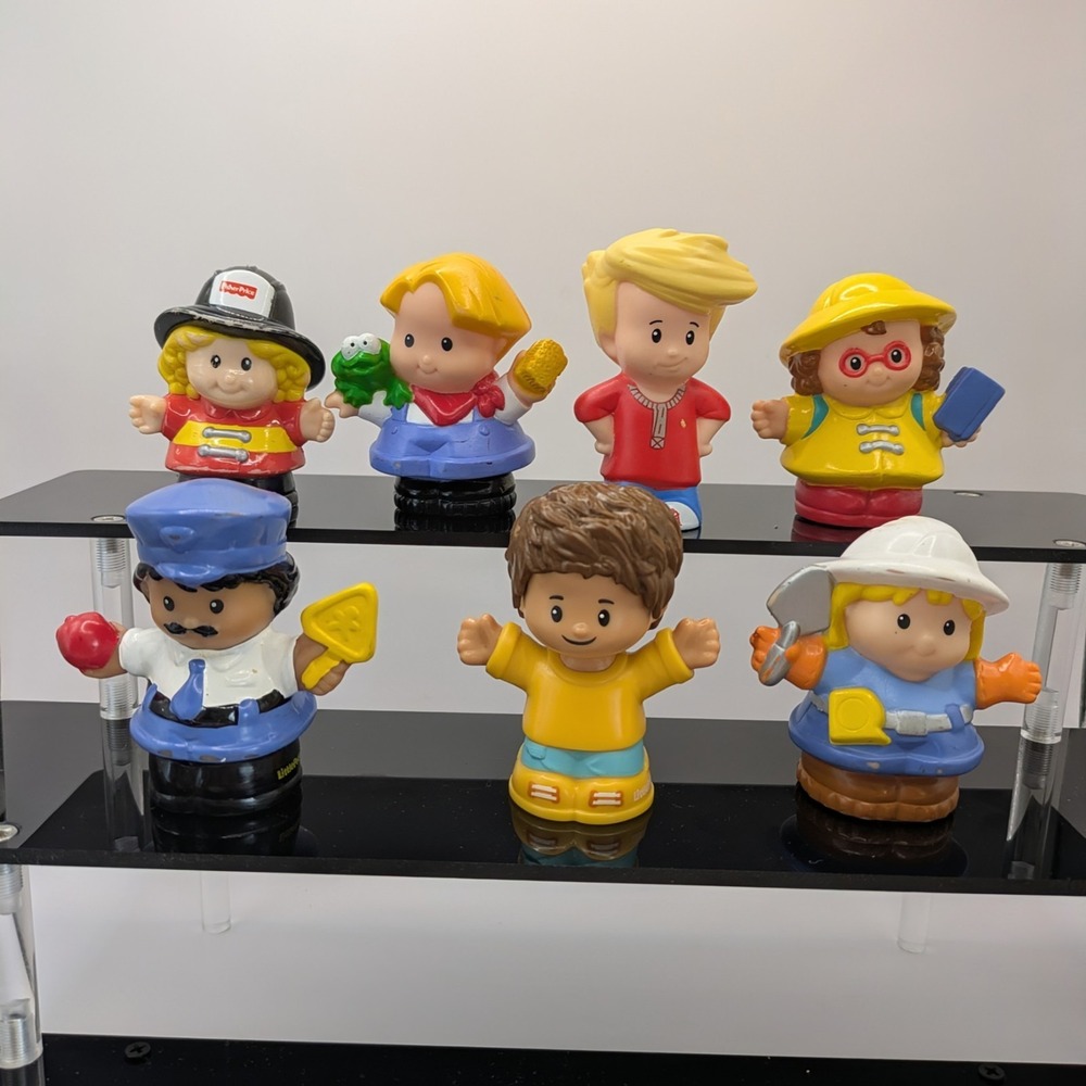 Fisher Price Little People Lot Of 7 Crossing Guard School Girl Boy‎ Construction